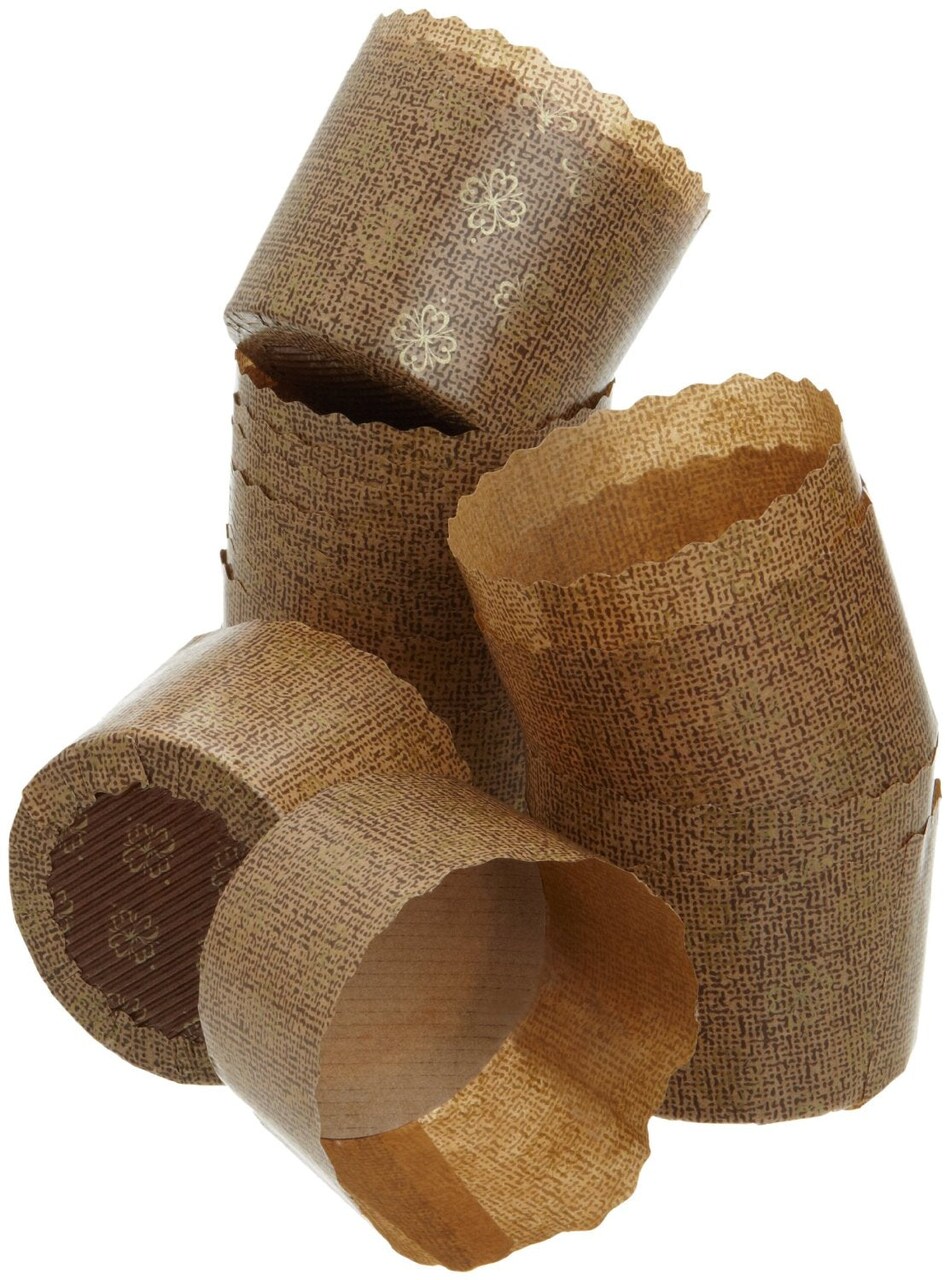 Mini Paper Muffin/Cupcake Molds 200-Pack, Brown/Gold Pattern, 2.25-Inches W x 2-Inches H